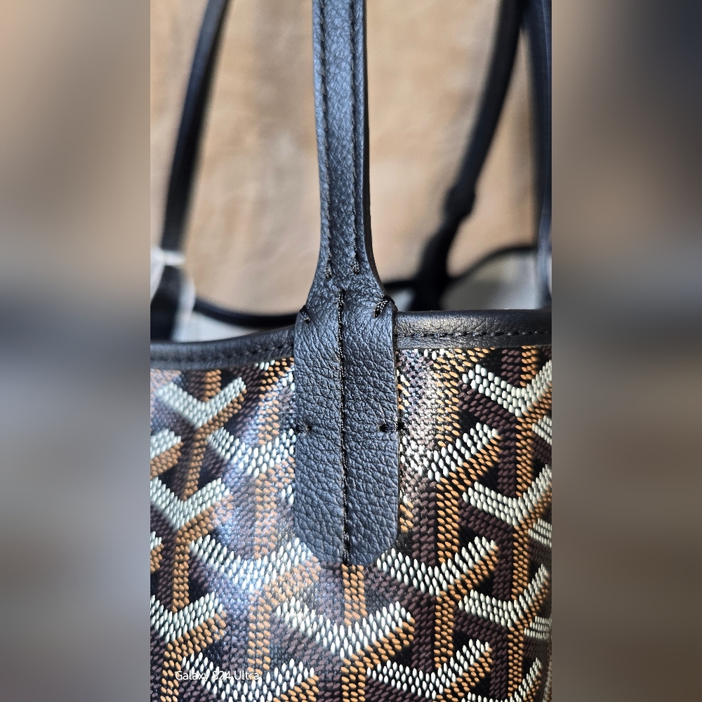 ✨️SOLD✨️Goyard St. Louis PM Tote Bag Unused W Tag Black - Picture 2 of 16